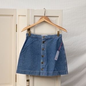 American Apparel Medium Wash Denim Button Down Skirt
